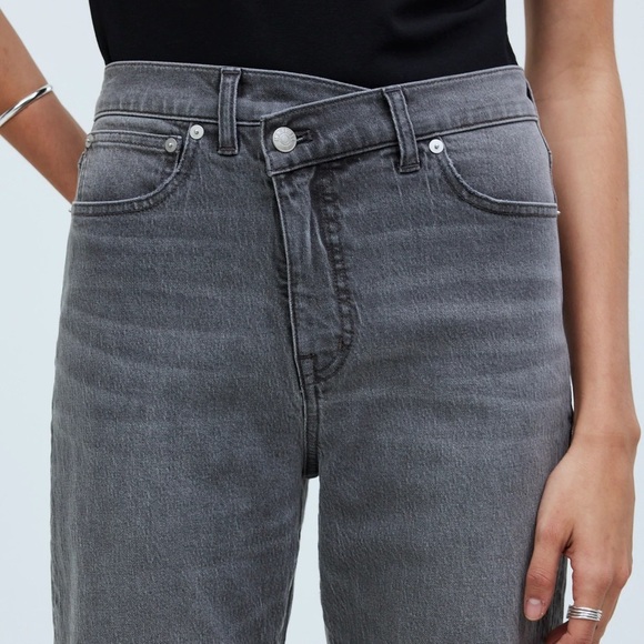 Madewell 90s Straight Jean Burwick Wash: Cross-Tab Gray Size 27 High Waist - Picture 2 of 13